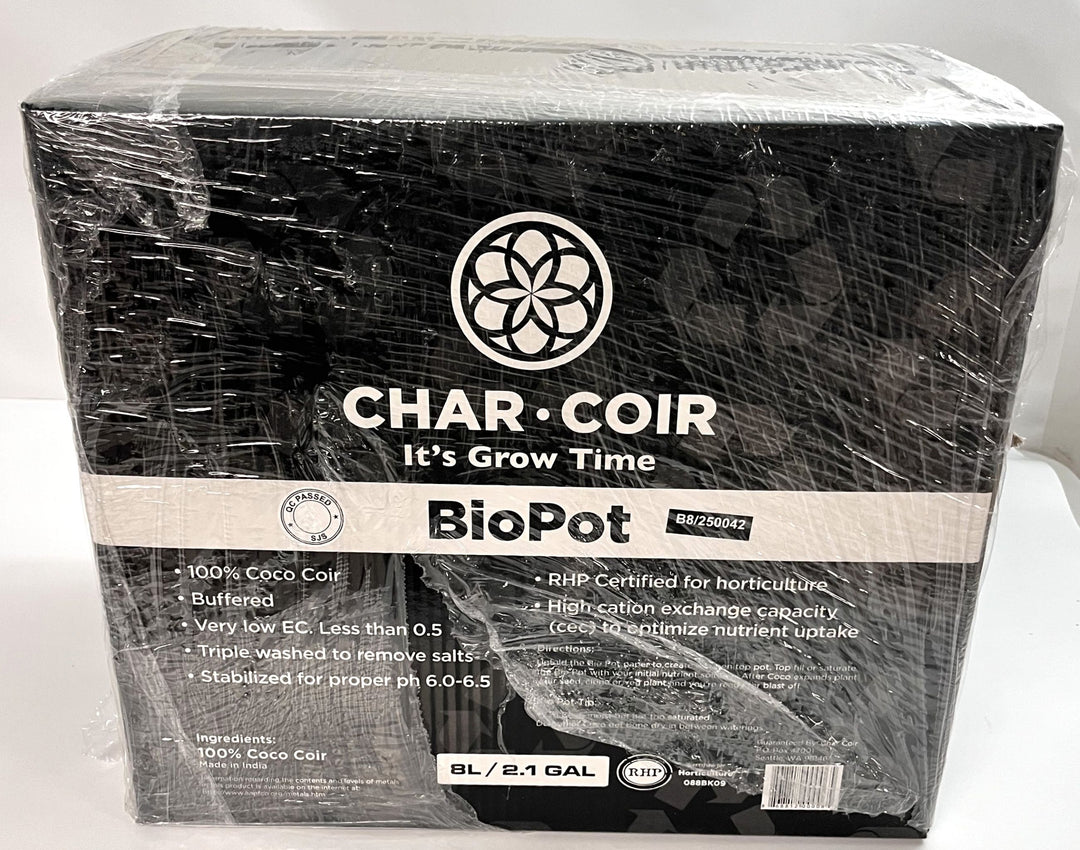 Char Coir BioPot 8L / 2.1 Gal, RHP Certified, Case of 10