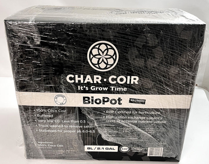 Char Coir BioPot 8L / 2.1 Gal, RHP Certified, Case of 10