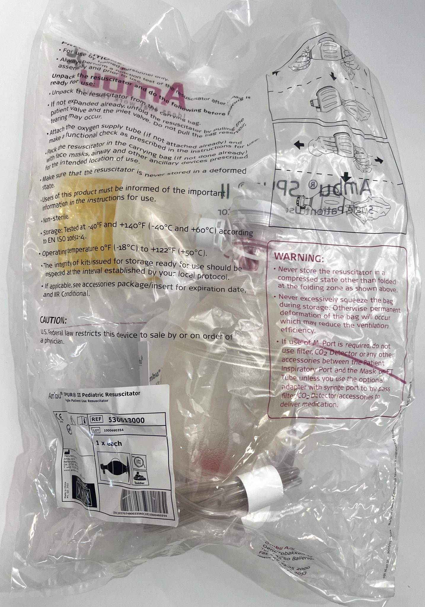 Ambu 530613001 SPUR II Pediatric Resuscitator (6-Pack)