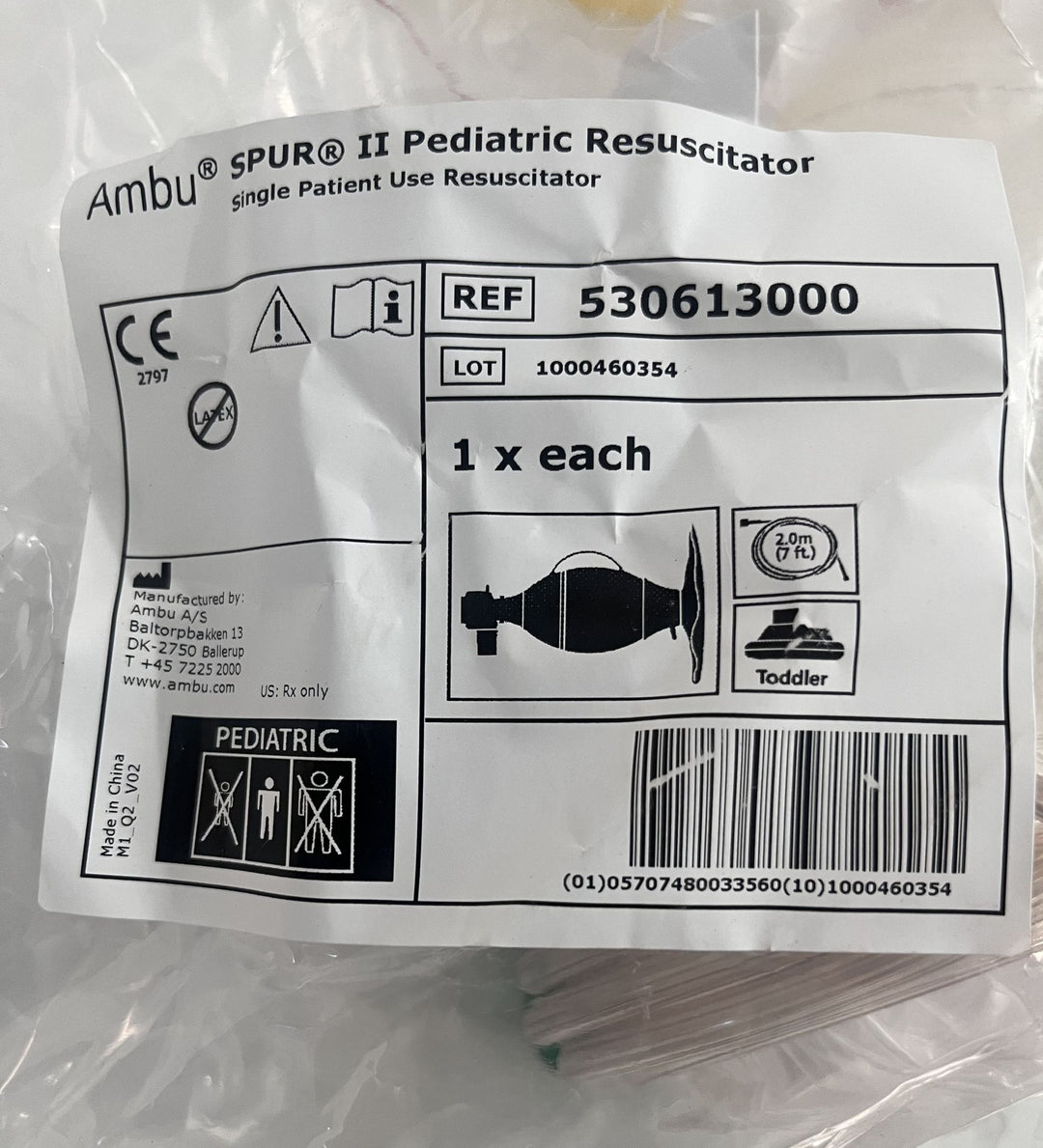 Ambu 530613001 SPUR II Pediatric Resuscitator (6-Pack)