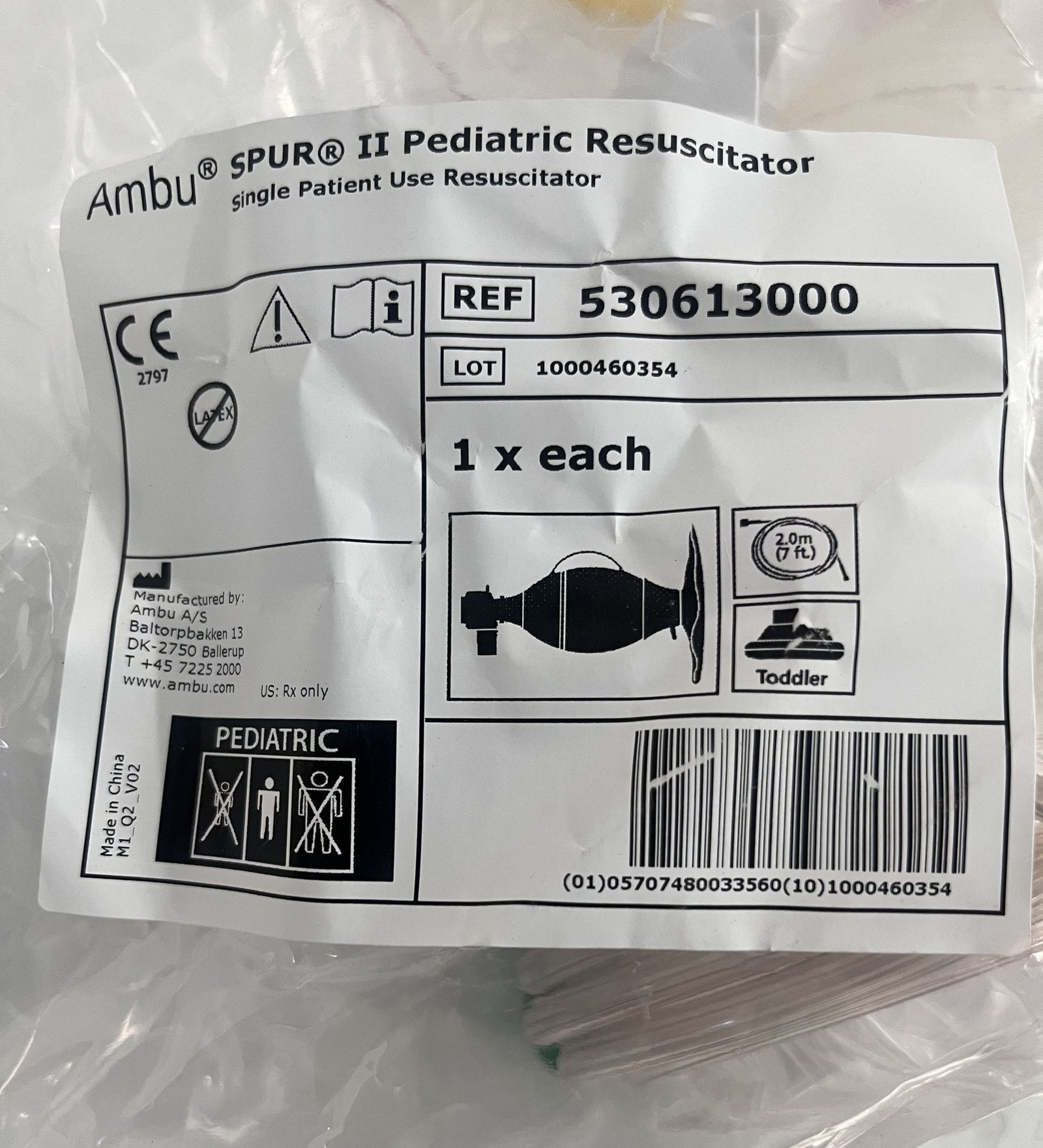 Ambu 530613001 SPUR II Pediatric Resuscitator (6-Pack)