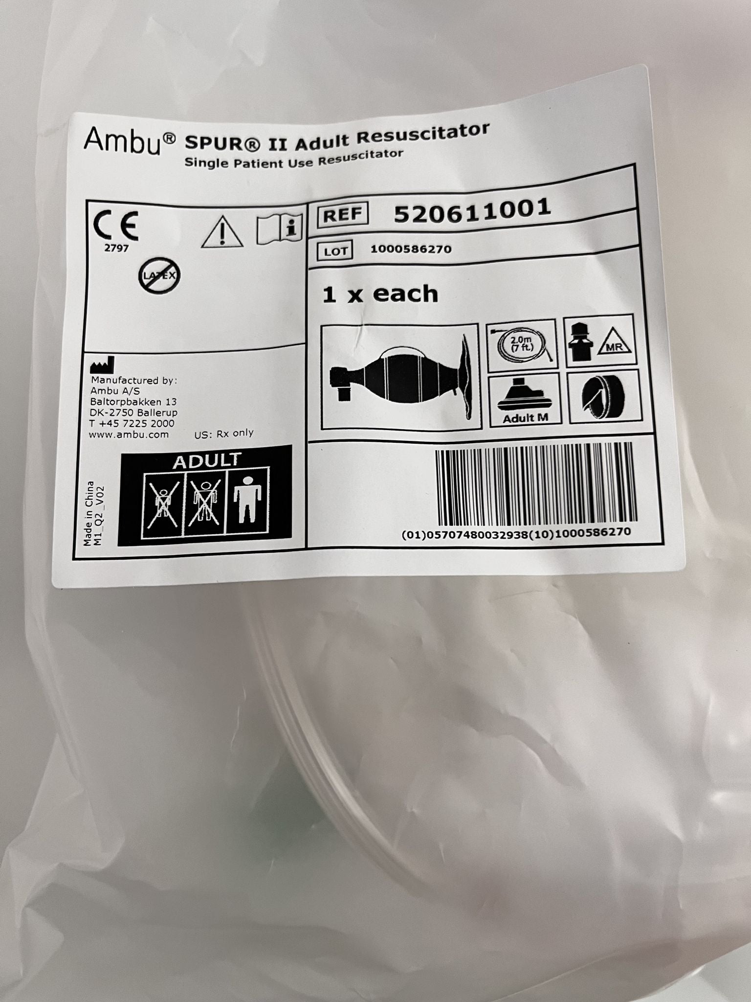 Ambu 520611001 SPUR II Adult Resuscitator