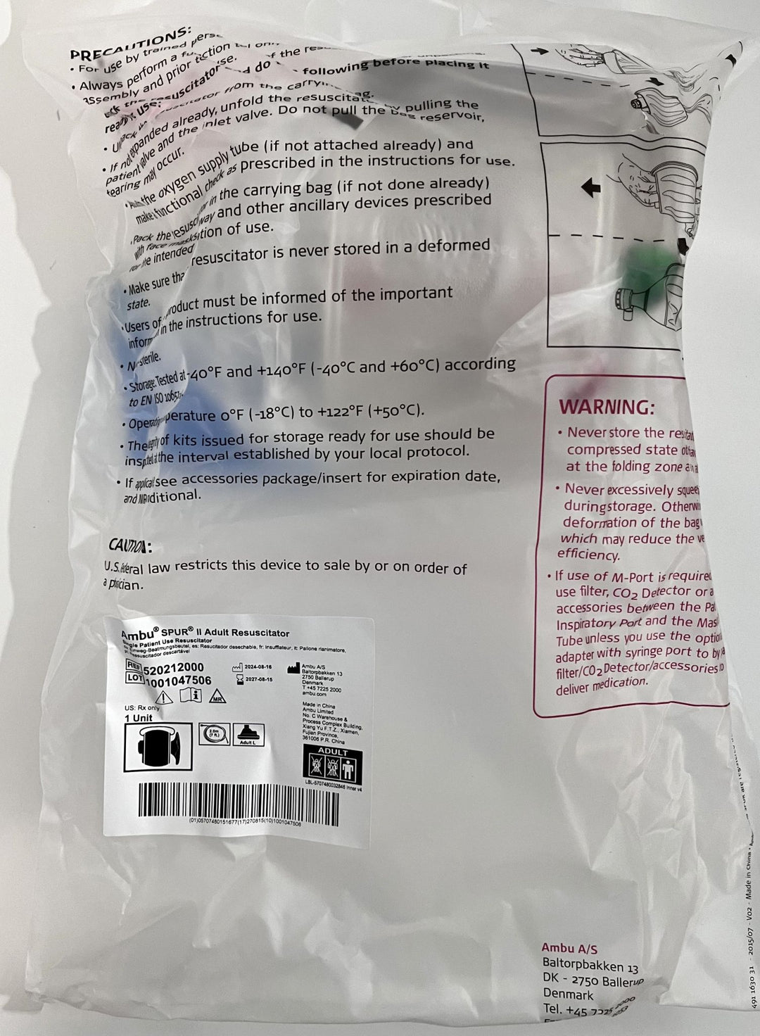 Ambu 520212000 SPUR II Adult Resuscitator (12-Pack)