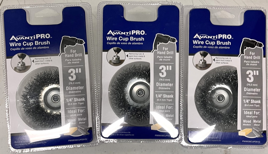 Avanti Pro PWW030CUPD01G Wire Cup Brush 3" (3-Pack)