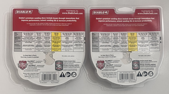 (30) Diablo DCD050120P15G 5" 120-Grit StickFast Sanding Discs, No Holes (2-Packs)