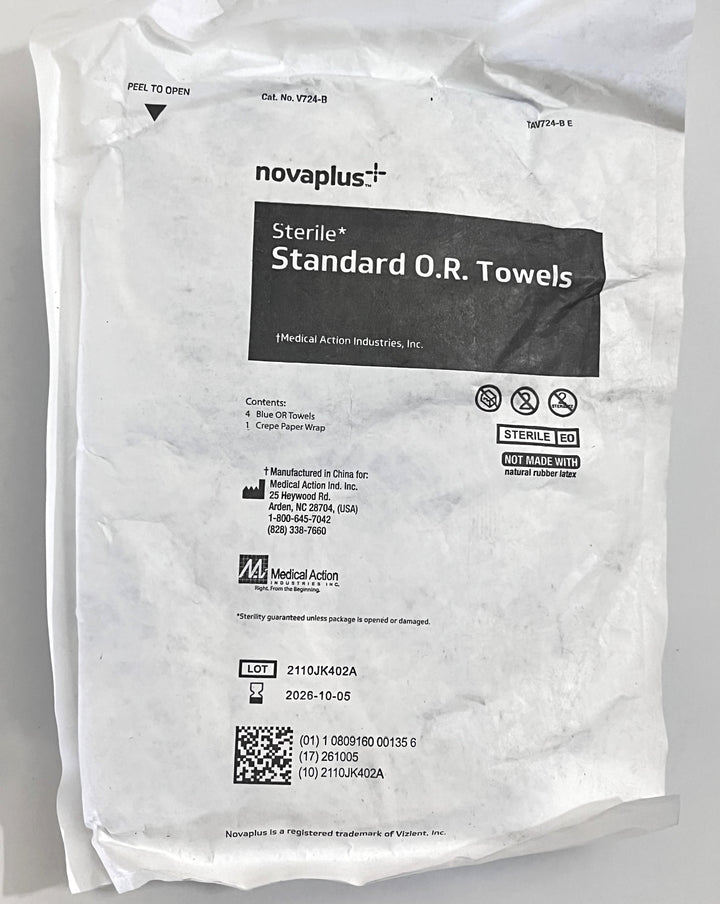 Novaplus Standard O.R. Towels V724-B (Case of 20 Packs)