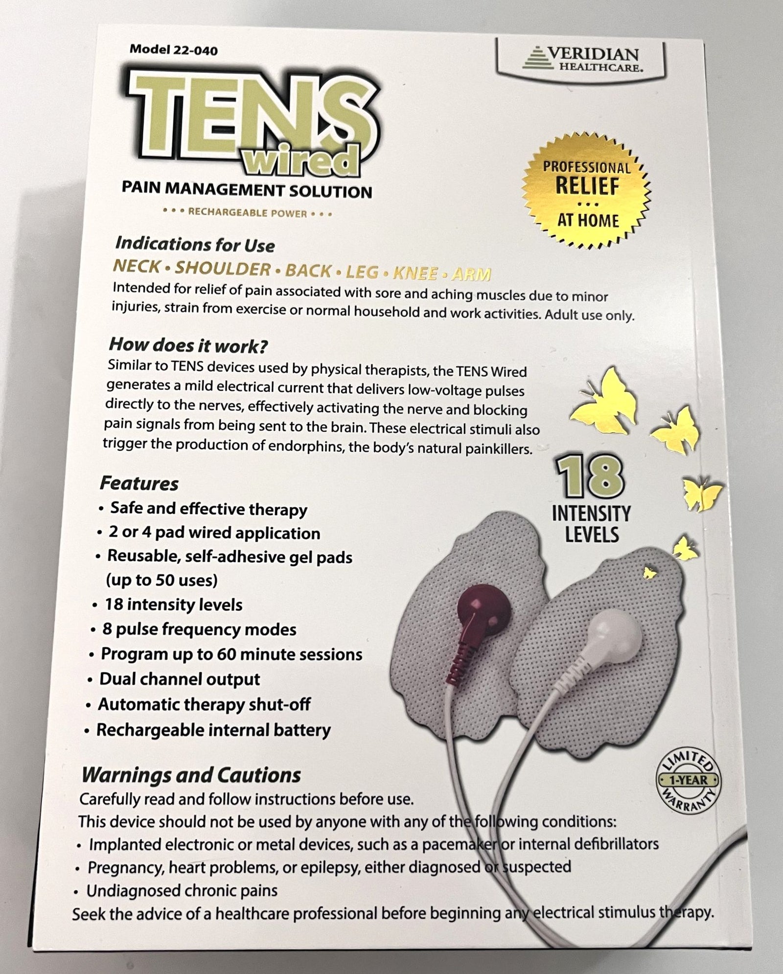 Tens 22-040 Wired Pain Management Unit