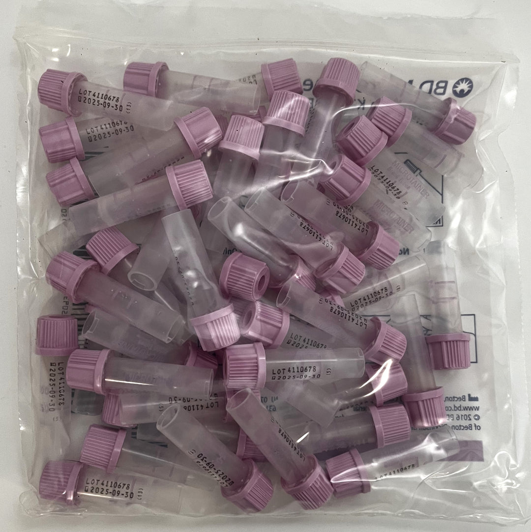 Microtainer K2E (K2EDTA) Blood Collection Tubes, 365974, 50-Pack, Exp: 09/30/25