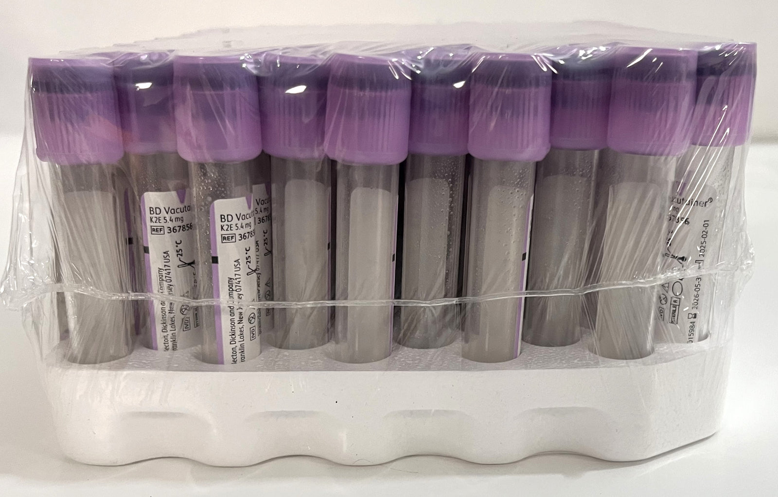 BD367856 Vacutainer 3mL K2E 5.4mg Blood Tubes, 100-Count (25-Pack)