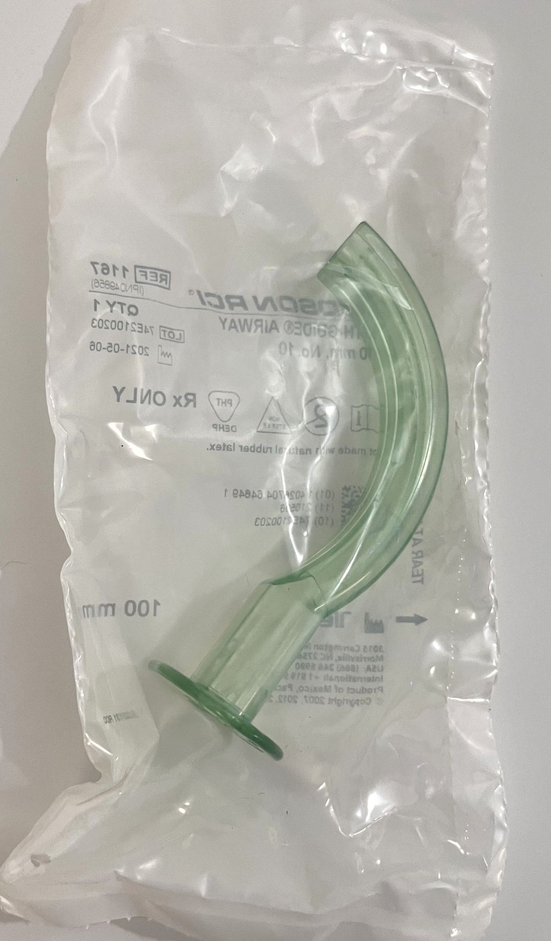 Hudson RCI 1167 Cath-Guide Airway 100mm No. 10, 48-Pack