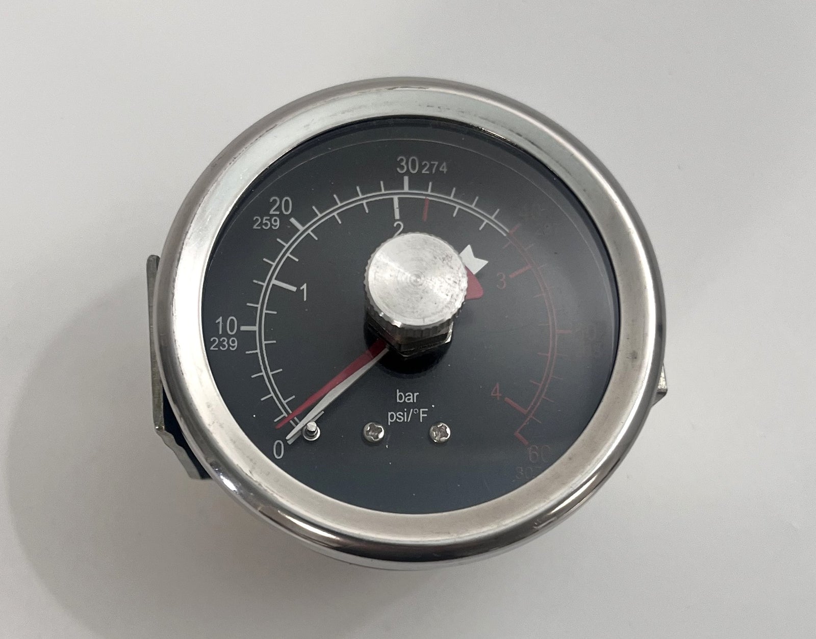 RPI Pressure Gauge TUG012 for Tuttnauer Autoclave, 2.5" dial, reads 0–60 PSIG, replacement part.
