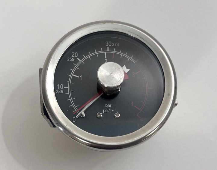RPI Pressure Gauge TUG012 for Tuttnauer Autoclave, 2.5" dial, reads 0–60 PSIG, replacement part.