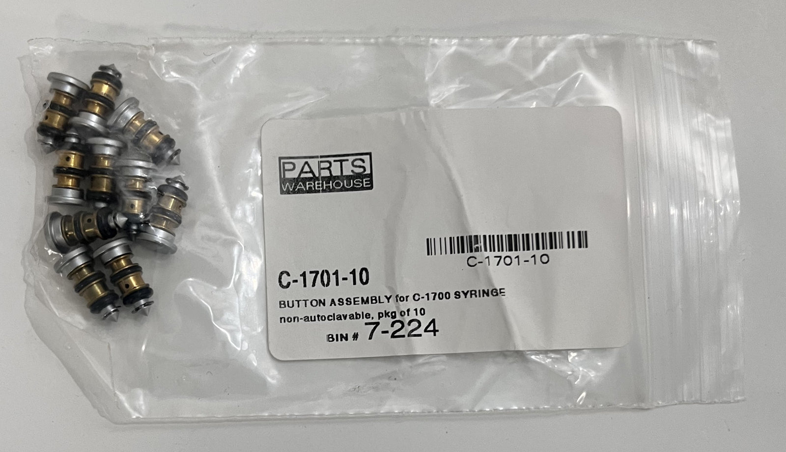 Parts Warehouse C-1701-10 Syringe Button Assembly for C-1700 (10-Pk)