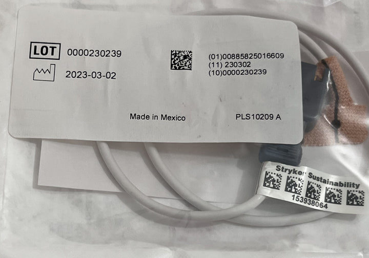 Stryker 2329 Adult Pulse Oximeter Sensor with 18-inch cable for accurate oxygen monitoring.