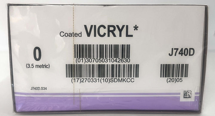 Ethicon Violet Coated Vicryl 0 CT-1 Taper 18" Suture (12/Box)