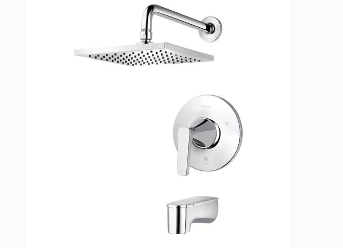 Pfister LG89-8MFC Kelen Tub and Shower Trim Package with 1.8 GPM Single Function Shower Head CHROME
