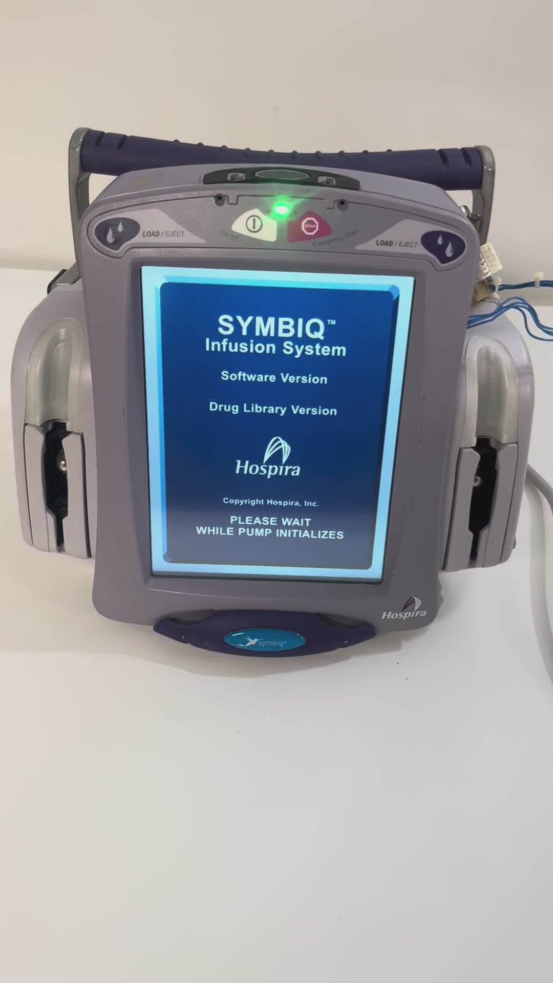Pre-Owned Hospira Symbiq IPX1 Dual Channel Infusion Pump System AS-IS. NO RETURNS.