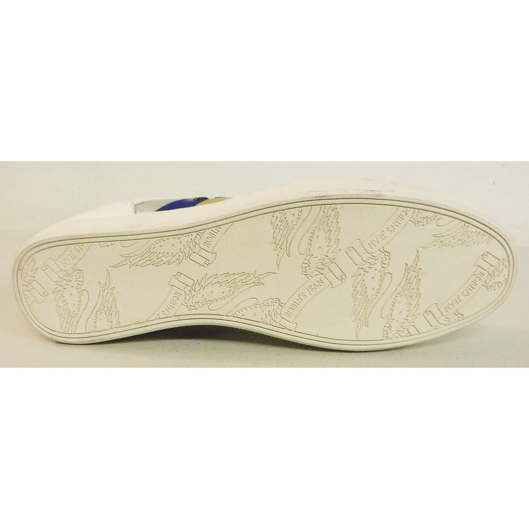 Men's Maddox White Sneakers w/Silver, Blue, Gold