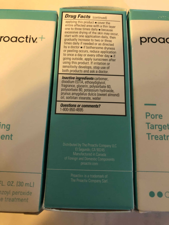 3 pcs Proactiv+ Pore Targeting Treatment, 1 Fl oz each: Effective acne treatment targeting pores. Expiration: 10/2022.