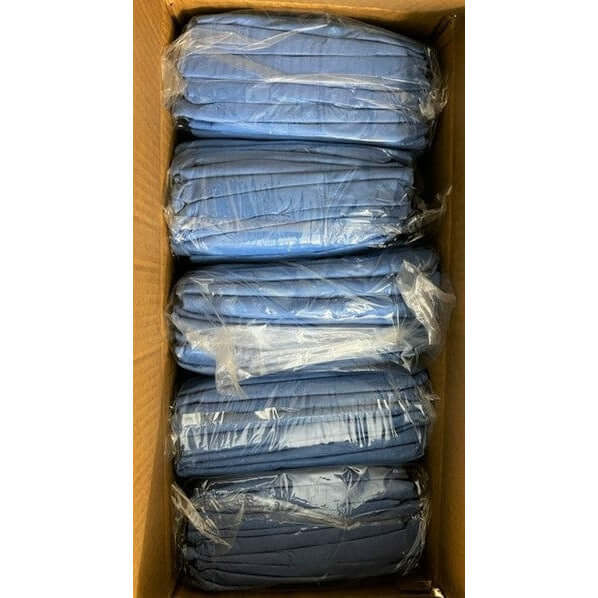 AMD Ritmed A8032 Medium Blue Laboratory Coat, fluid-resistant with snap closure (50/Case).