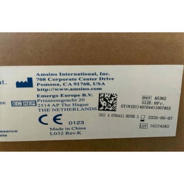 Amsino AMSure AS362 8Fr. Suction Catheter (50/Case) for medical use.