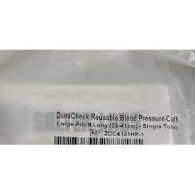 DuraCheck Bladderless Blood Pressure Cuff Large Adult Long (33-41cm) Single Tube