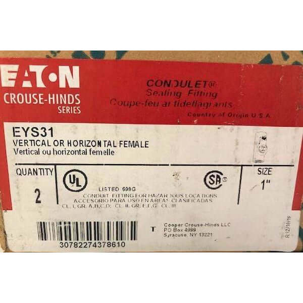 Eaton Crouse-Hinds Series EYS31 Conduit Sealing Fittings 1" (2-Pack)
