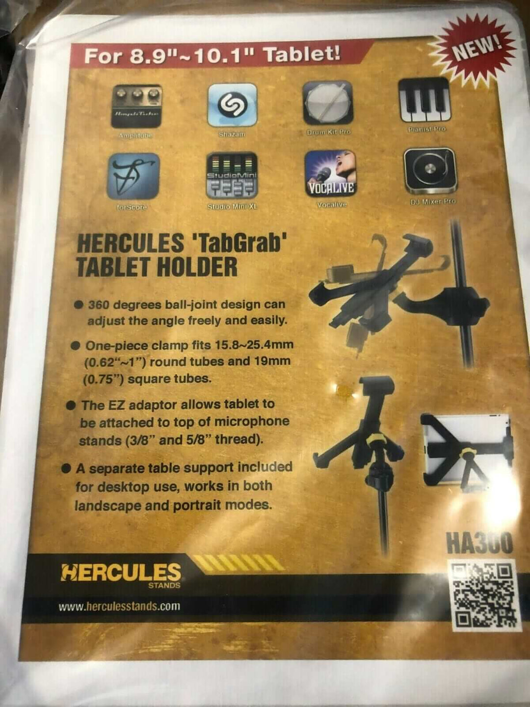 Hercules DG200B Smartphone HA300 Tablet Microphone Stand Counter Top Display SET