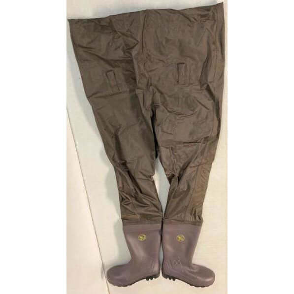 Hisea Nylon PVC Chest Waders Adult Body Boot Size 11, Brown