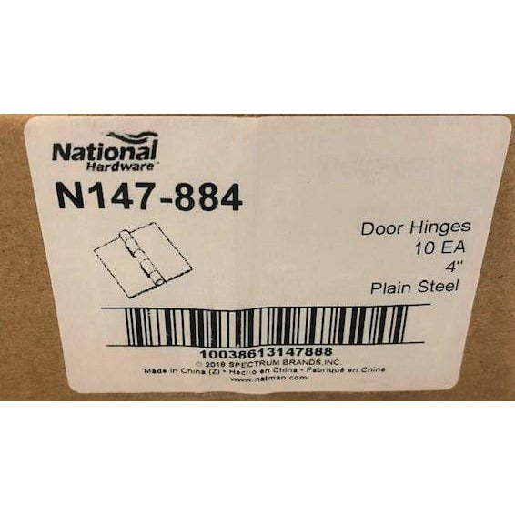 National N147-884 Hinges 4" Brass finish - 3 Pack