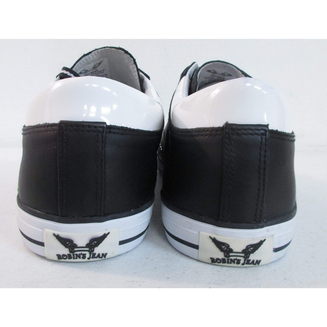 Sleek black Robin's Jean Nathan sneakers for men, featuring a stylish design with logo detailing and a comfortable, modern silhouette.