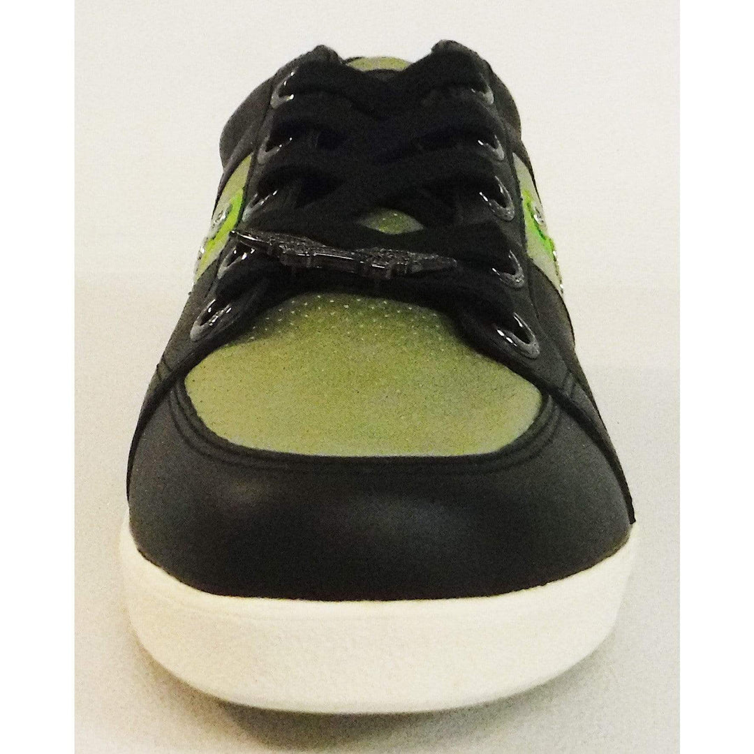 Men's Maddox Black Fashion Sneakers w/Green Stripes