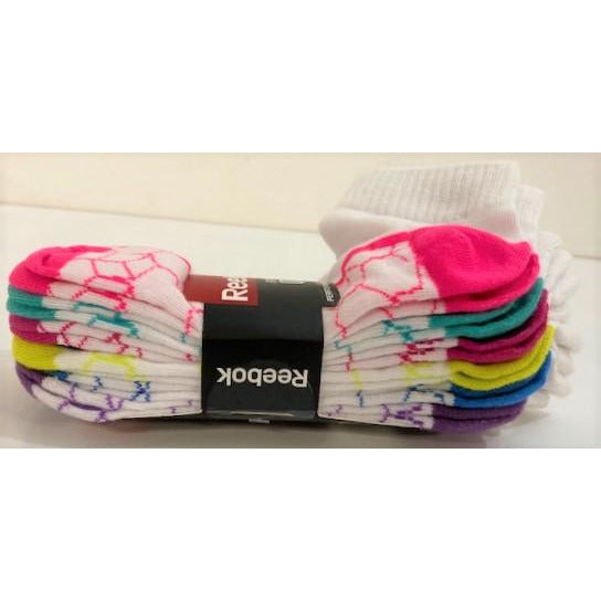 Reebok 6-Pack Ladies Quarter Cut Performance Socks, Shoe Size 4-10, 6636 Shoe Size 4-10 / White