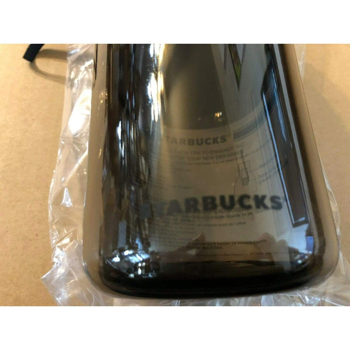 Starbucks Jumbo Black Water Bottle 31oz Locking Lid & Lanyard for carrying NEW