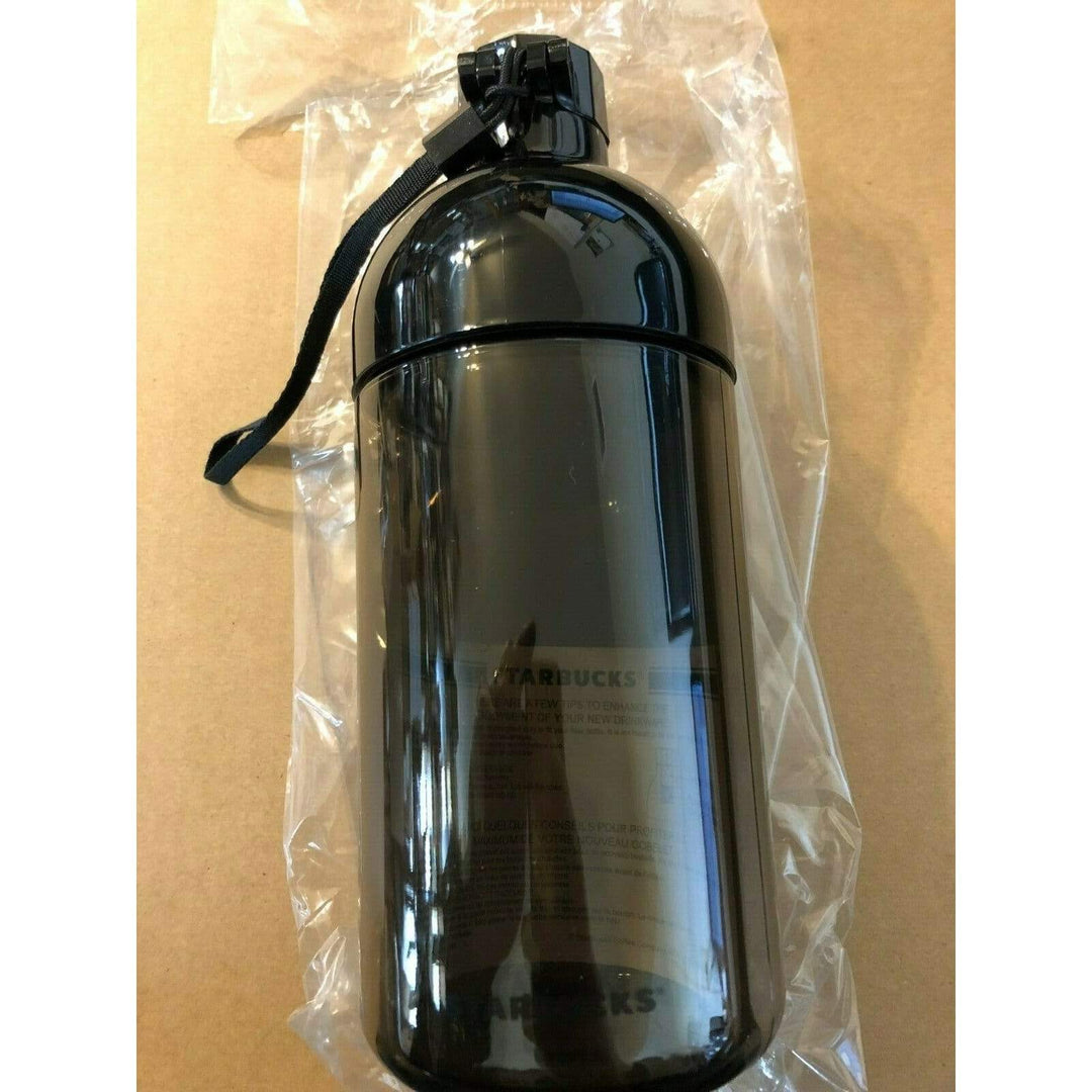 Starbucks Jumbo Black Water Bottle 31oz Locking Lid & Lanyard for carrying NEW