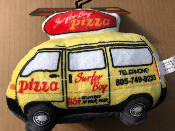 Stranger Things Surfer Boy Pizza Van Plush Dog Toy Squeakers