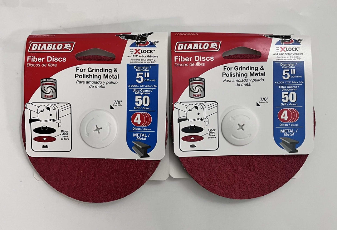 Diablo DCF050050S04G Fiber Discs 5" 50 Grit (4-Pack) 2-Pack