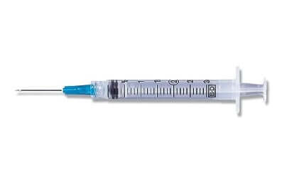 BD 309570 3ml Syringe with 25G x 5/8" Needle (100-Pack)