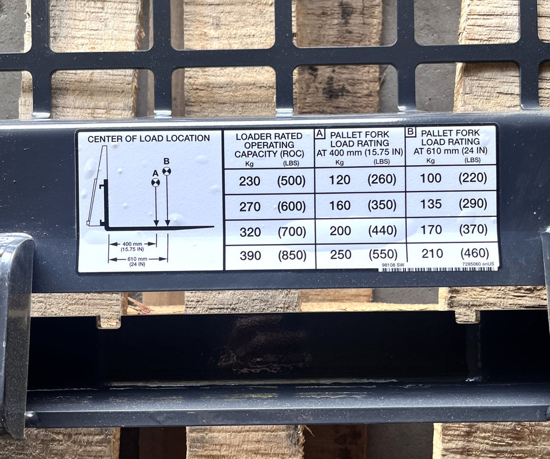 Bobcat 6809716 Pallet Fork Frame – 2 heavy-duty frames for efficient, long-lasting lifting.