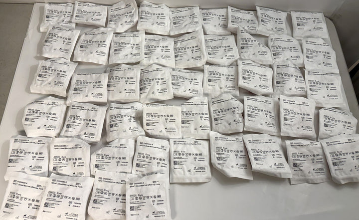 ICU Medical CH2000SC-5 Spiros closed male Luer lock connectors in individually sealed pouches, bulk medical supply lot of 49