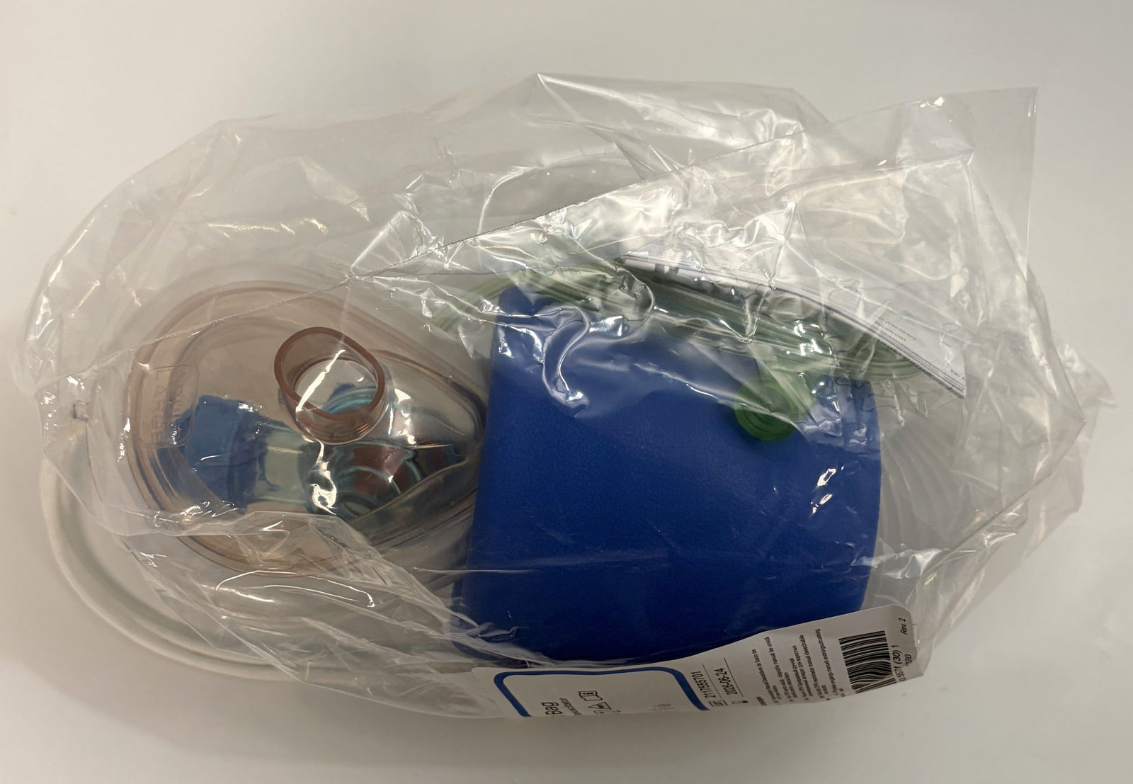 Simulated alt text for Mercury Medical 10-55701 Adult CPR Bag Disposable Manual Resuscitator – Exp. 06/24/2026 for phentersales.myshopify.com. You are an expert SEO agent. You will generate an ALT text for this image. <Store_Context> Business Details: Trusted source for premium wholesale and surplus pr...