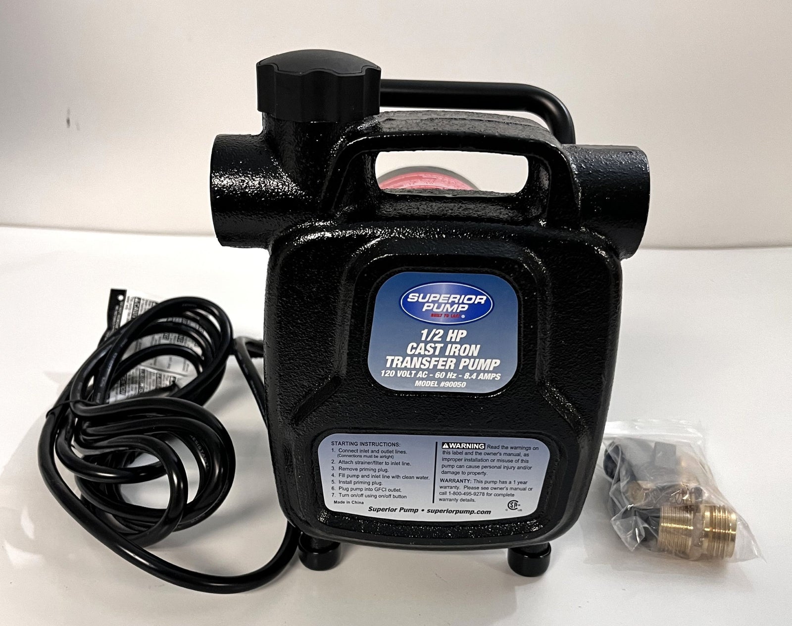 Superior Transfer Pump 90050 – 1/2 HP Cast Iron