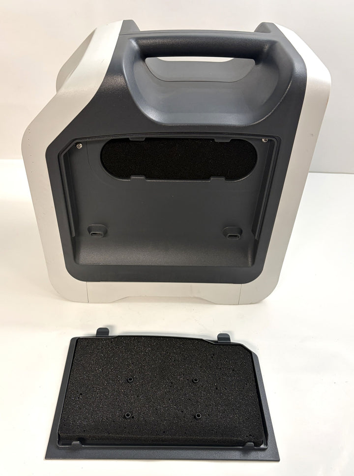 RespirTech InCourage ICS-1M-US-A airway therapy system housing with carry handle and detached black panel, pre-owned medical equipment