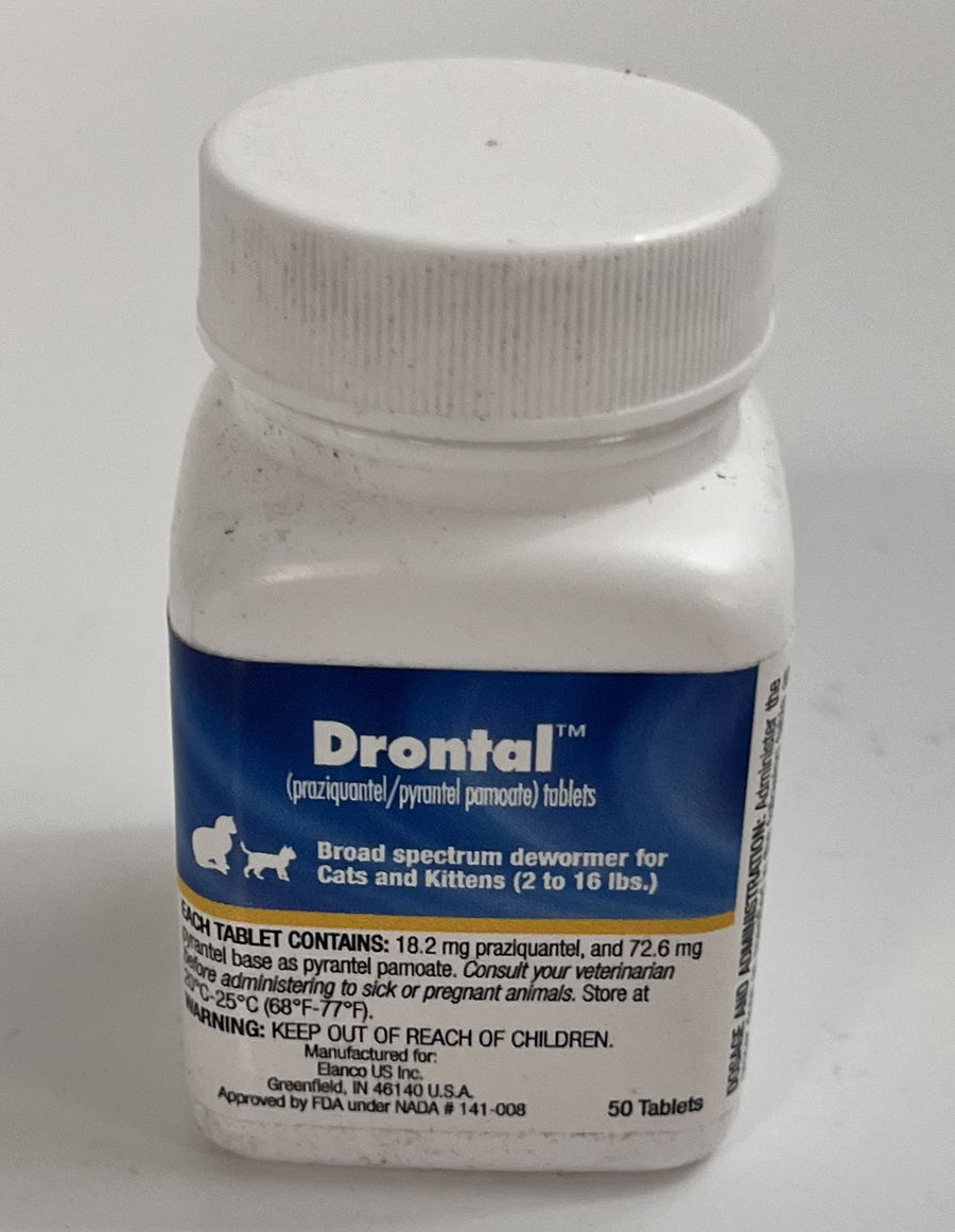 Drontal Tablets for Cats & Kittens 2–16 lbs, (50 Count)