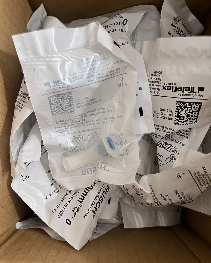 Teleflex Rusch Color Coded Guedal Airway 122650 Size 0 50mm (Box of 50)