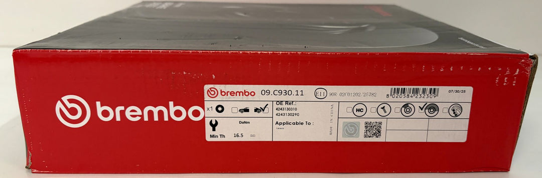 Brembo Prime Rear Disc Brake Rotor - Lexus GS, IS, RC Series (09.C930.11)