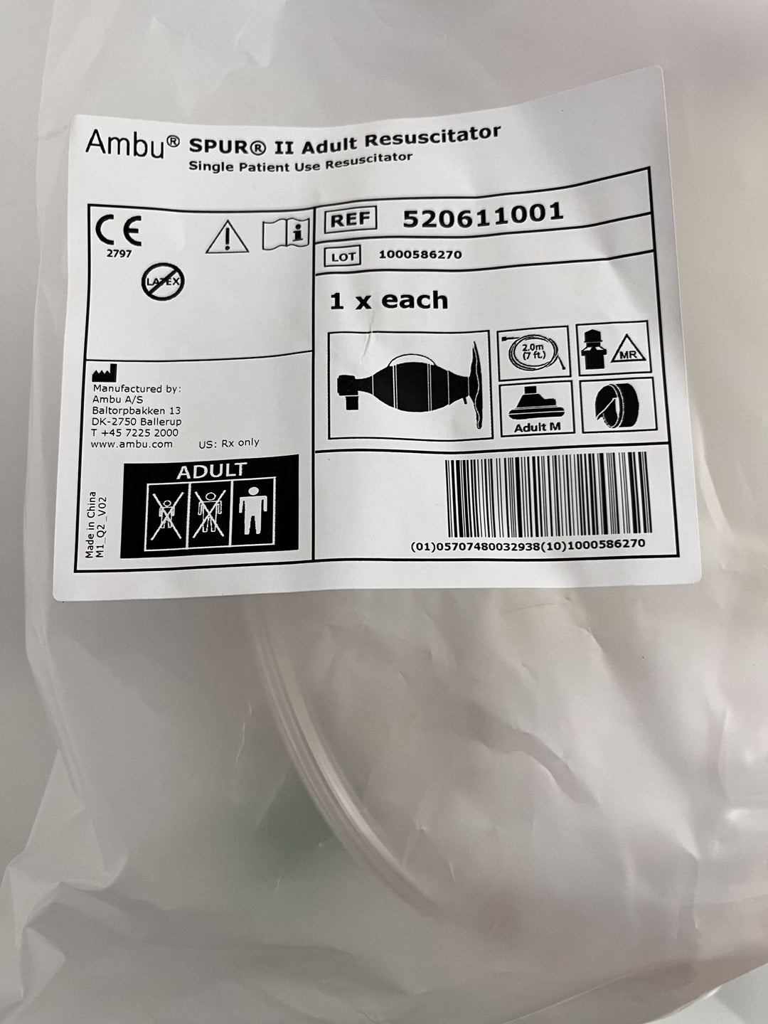 Ambu 520611001 SPUR II Adult Resuscitator