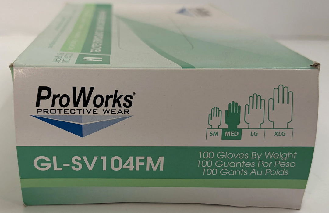 ProWorks GL-SV104FM Stretch Vinyl Disposable Gloves – Medium, Powder-Free (100/Box, 3-Pack)