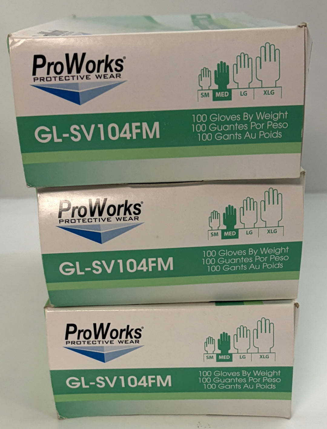 ProWorks GL-SV104FM Stretch Vinyl Disposable Gloves – Medium, Powder-Free (100/Box, 3-Pack)