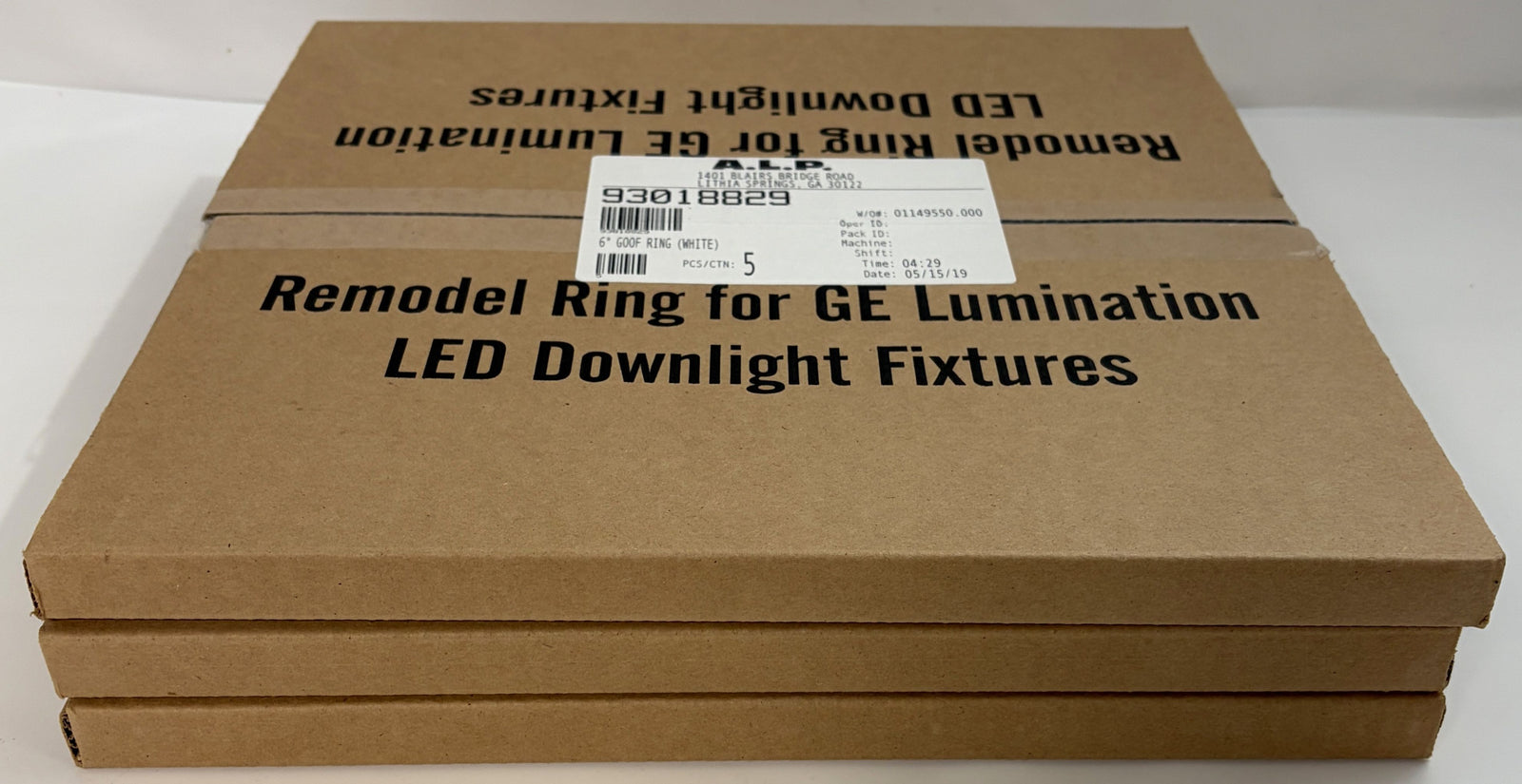 6" Goof Ring Trim for LED Downlight Fixtures, White (15-Pack)